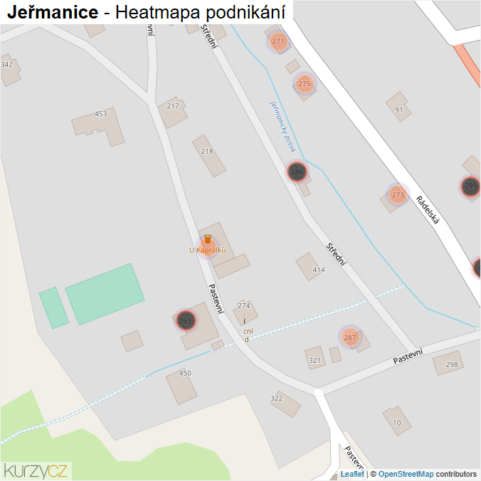 Mapa Jeřmanice - Firmy v obci.