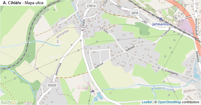 A. Cihláře - mapa ulice