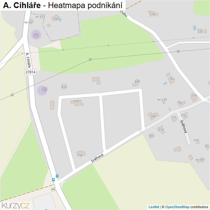 Mapa A. Cihláře - Firmy v ulici.