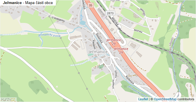 Jeřmanice - mapa části obce