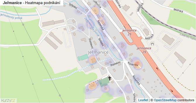 Jeřmanice - mapa podnikání