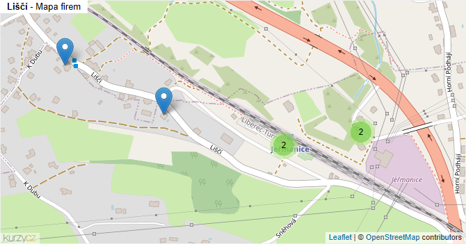 Liščí - mapa firem