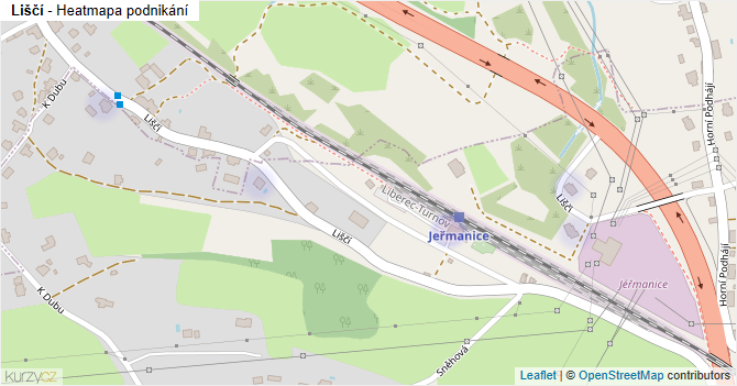 Liščí - mapa podnikání