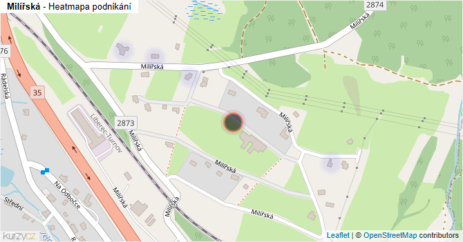 Milířská - mapa podnikání