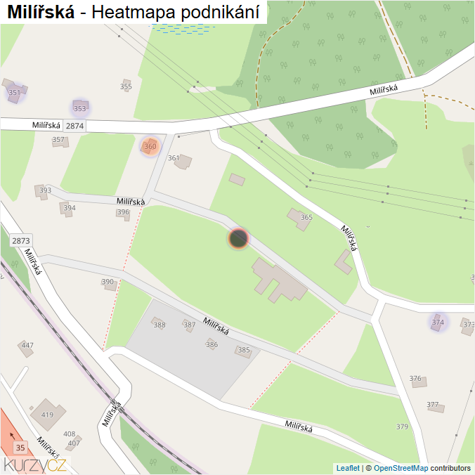 Mapa Milířská - Firmy v ulici.
