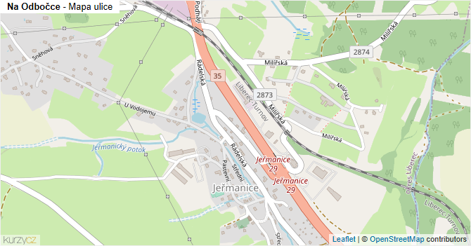 Na Odbočce - mapa ulice