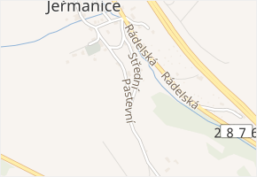 Pastevní v obci Jeřmanice - mapa ulice