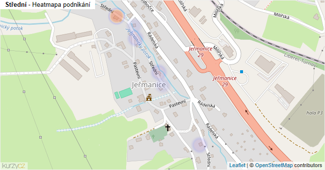 Střední - mapa podnikání
