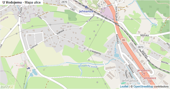 U Vodojemu - mapa ulice