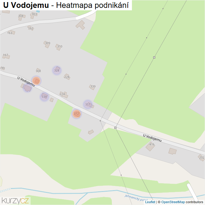 Mapa U Vodojemu - Firmy v ulici.