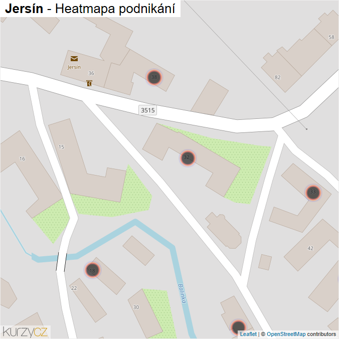 Mapa Jersín - Firmy v obci.