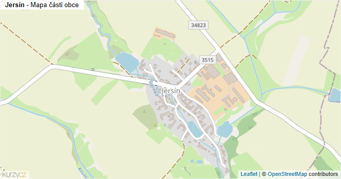 Jersín - mapa části obce