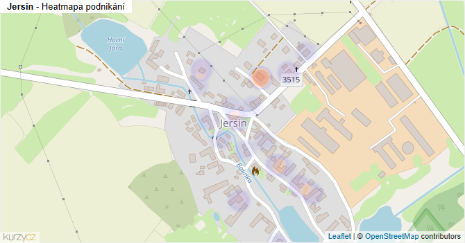Jersín - mapa podnikání
