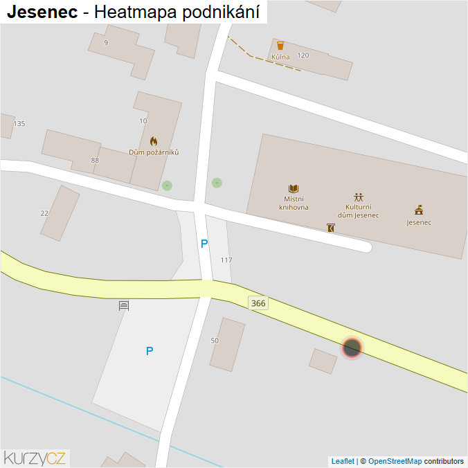 Mapa Jesenec - Firmy v obci.