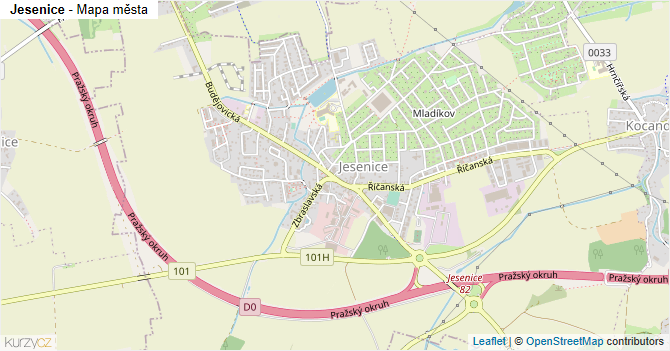 Jesenice - mapa města