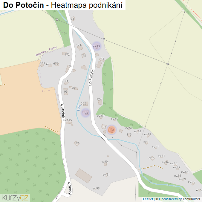 Mapa Do Potočin - Firmy v ulici.