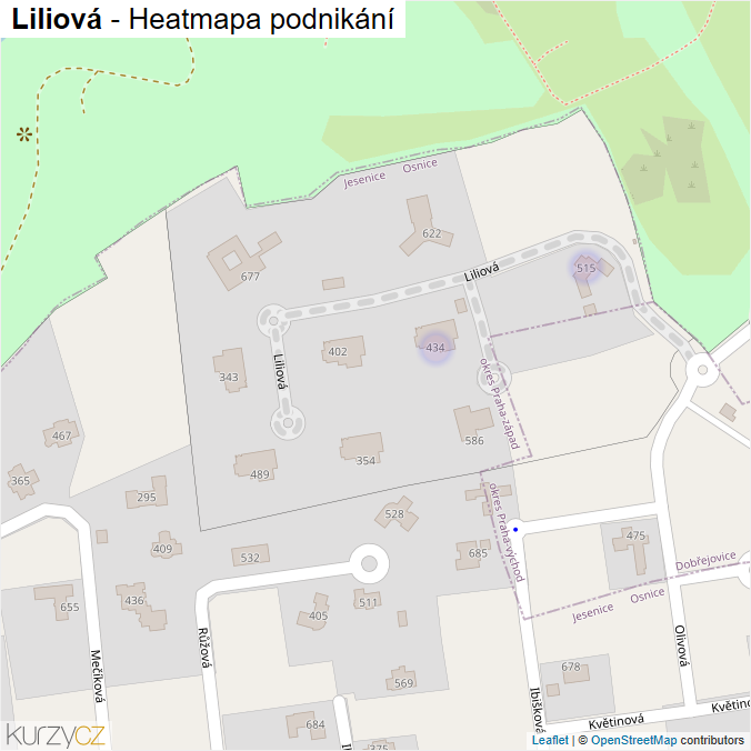 Mapa Liliová - Firmy v ulici.