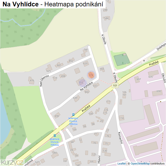 Mapa Na Vyhlídce - Firmy v ulici.