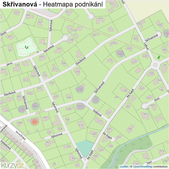 Mapa Skřivanová - Firmy v ulici.