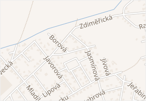 Topolova v obci Jesenice - mapa ulice