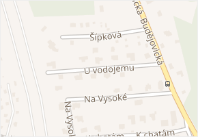 U vodojemu v obci Jesenice - mapa ulice