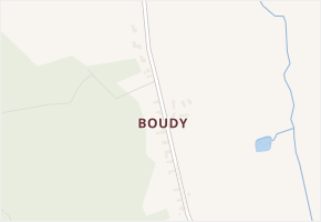 Boudy v obci Jesenice - mapa části obce