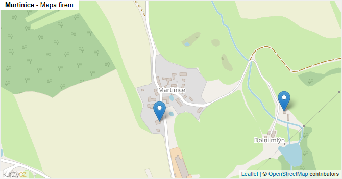Martinice - mapa firem