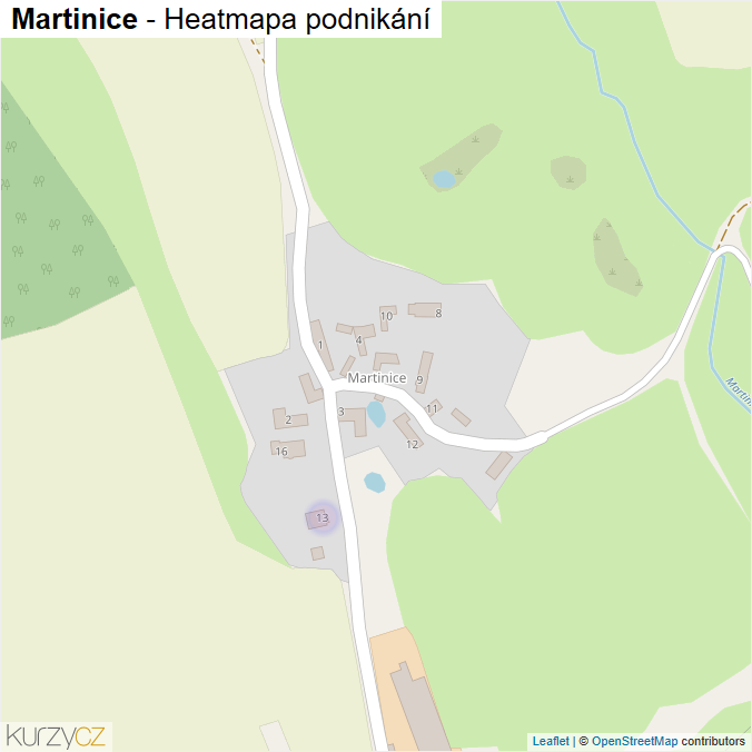 Mapa Martinice - Firmy v části obce.