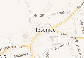 Mírové náměstí v obci Jesenice - mapa ulice