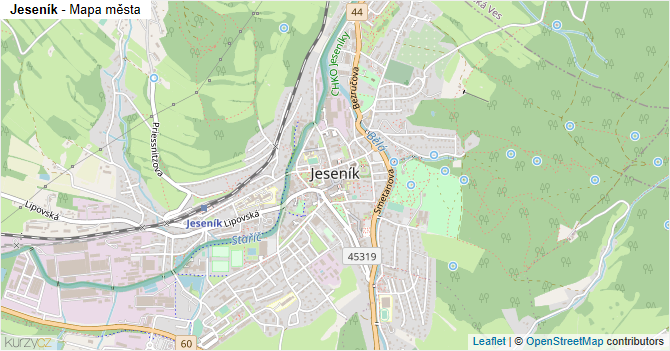 Jeseník - mapa města