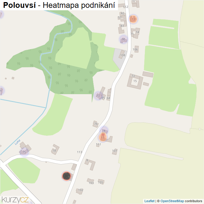 Mapa Polouvsí - Firmy v části obce.