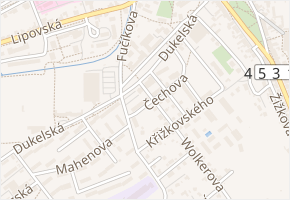 Čechova v obci Jeseník - mapa ulice