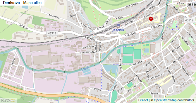 Denisova - mapa ulice