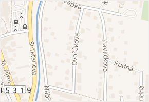 Dvořákova v obci Jeseník - mapa ulice