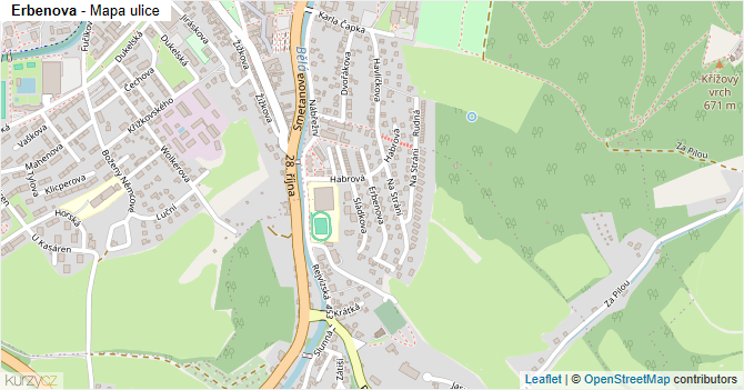 Erbenova - mapa ulice