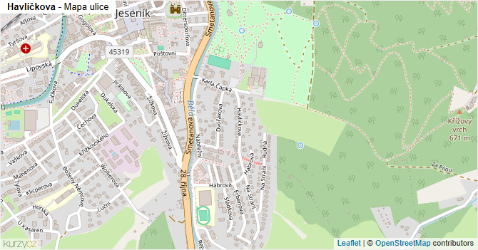 Havlíčkova - mapa ulice
