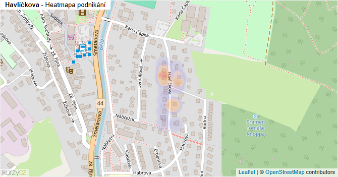 Havlíčkova - mapa podnikání