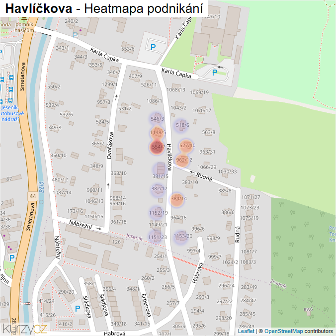 Mapa Havlíčkova - Firmy v ulici.