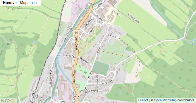 Husova - mapa ulice