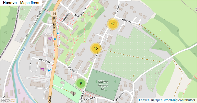 Husova - mapa firem