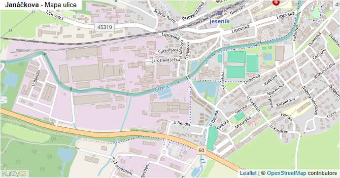 Janáčkova - mapa ulice