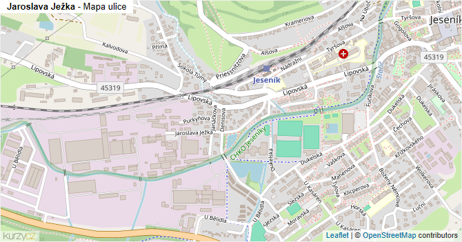 Jaroslava Ježka - mapa ulice