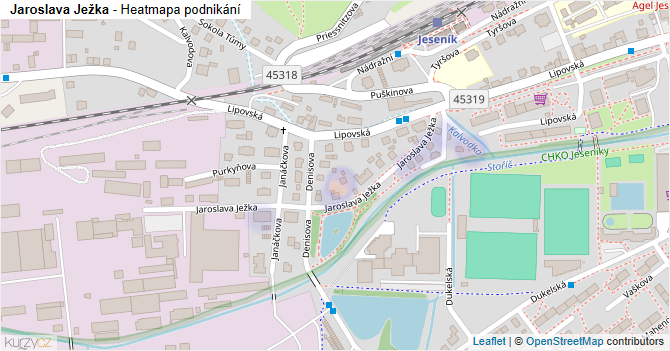 Jaroslava Ježka - mapa podnikání