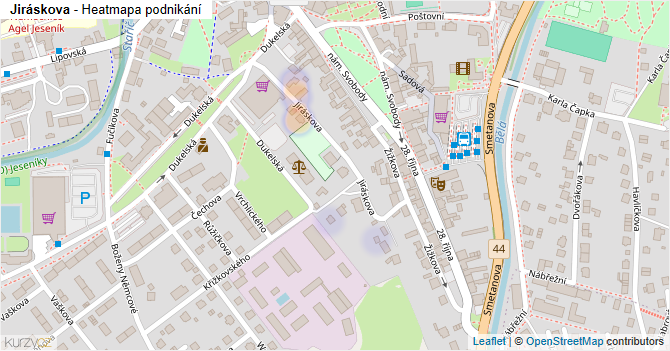 Jiráskova - mapa podnikání
