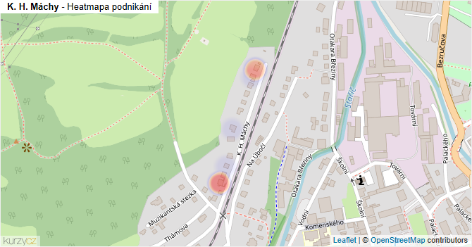 K. H. Máchy - mapa podnikání