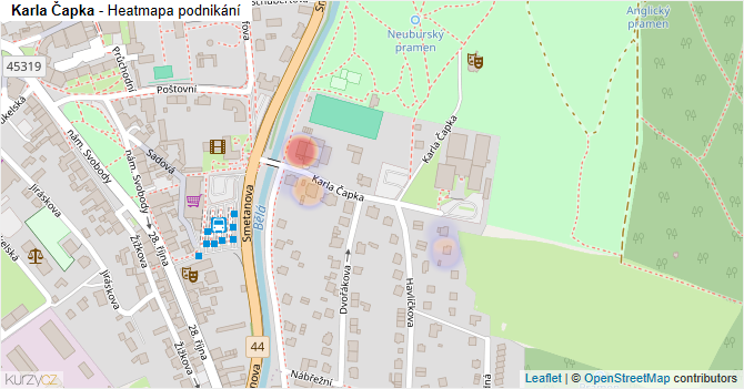 Karla Čapka - mapa podnikání