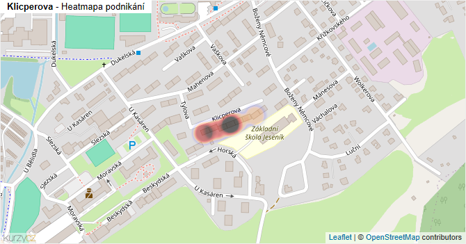 Klicperova - mapa podnikání
