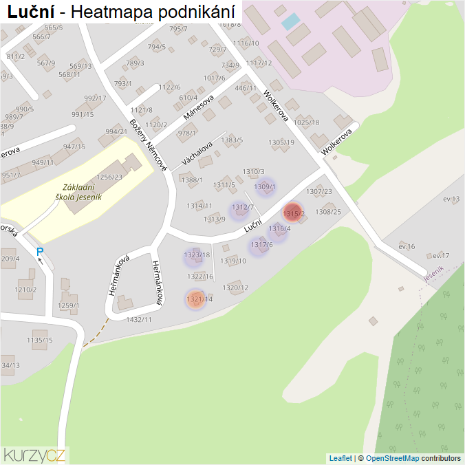 Mapa Luční - Firmy v ulici.