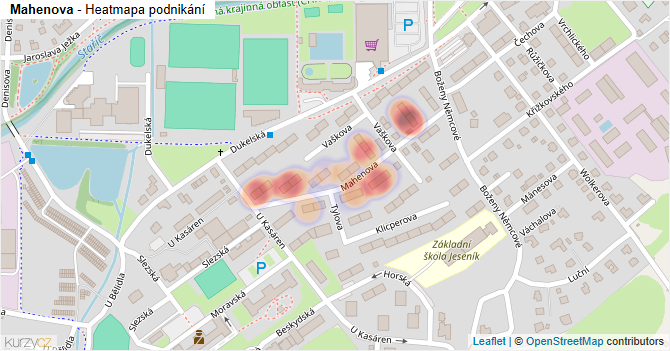 Mahenova - mapa podnikání