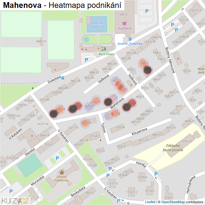 Mapa Mahenova - Firmy v ulici.